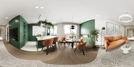 リビングルーム・キッチン 360°ビュー