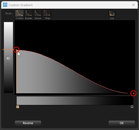 HDR Light Studio のインターフェースに影響する、2種類のビュー・カラースペースの表示